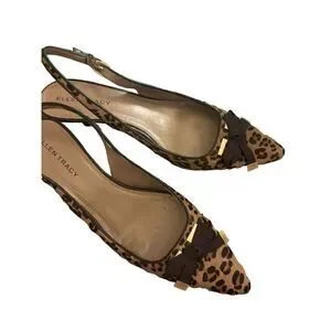 Escarpins Ellen Tracy à Imprimé Animal (poil De Vache) - Taille 7.5 US - Talon Compensé (wedge) - Slingback - Occasion